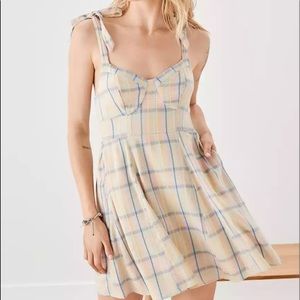 AMERICAN EAGLE PLAID CORSET MINI DRESS SIZE LARGE